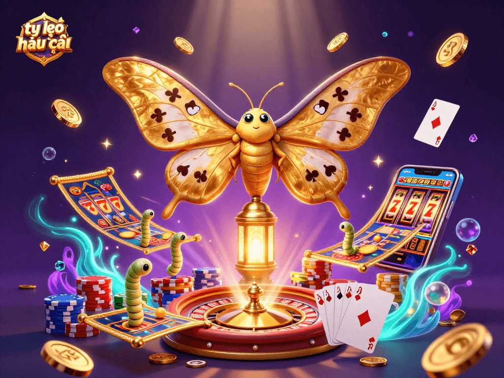 Engage in gaming with tỷ lệ kèo nhà cái, showcasing a dynamic casino-themed 3D illustration.