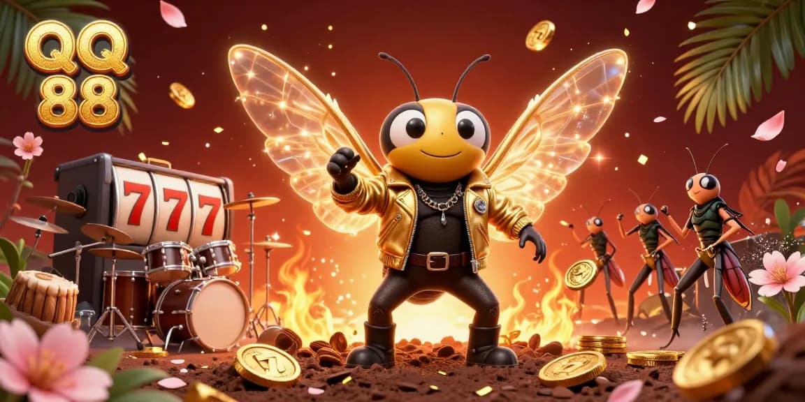 Experience QQ 88's exciting slots and jackpots, highlighted by vibrant designs and animated characters.