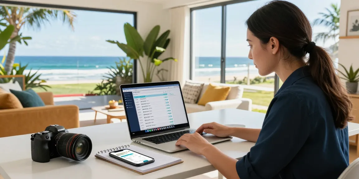 Efficient airbnb management gold coast in a beach house with property manager optimizing listings.