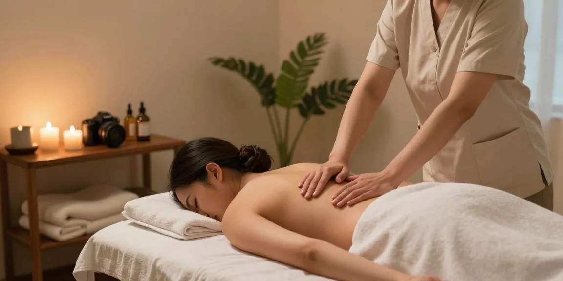 Relaxing 파주출장안마 session with a therapist soothing a client in a calming environment.