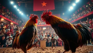 Experience the thrilling atmosphere of live cockfighting at sv368win.live, showcasing competitive roosters in action.