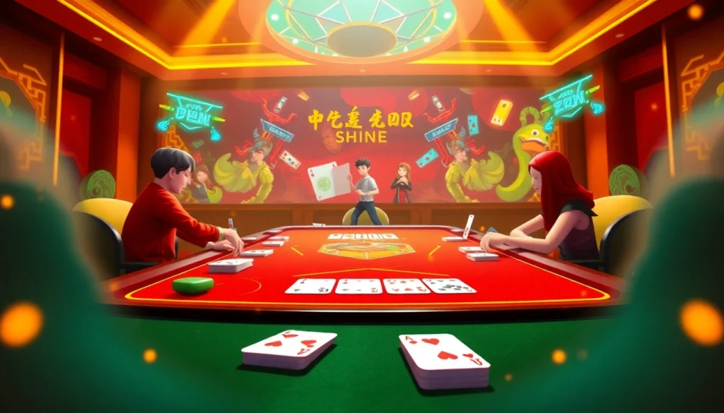 Engaging gameplay scene from gamebaidoithuong.com.vc showcasing online card games with animated elements and vibrant colors.