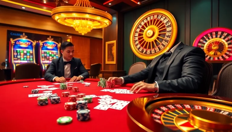 Players engaged in a thrilling poker game at 8day.cn.com online casino with vibrant chips and cards.