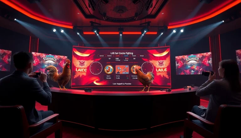 Live betting experience on dagawin.live featuring exciting cockfighting matches and dynamic visuals.