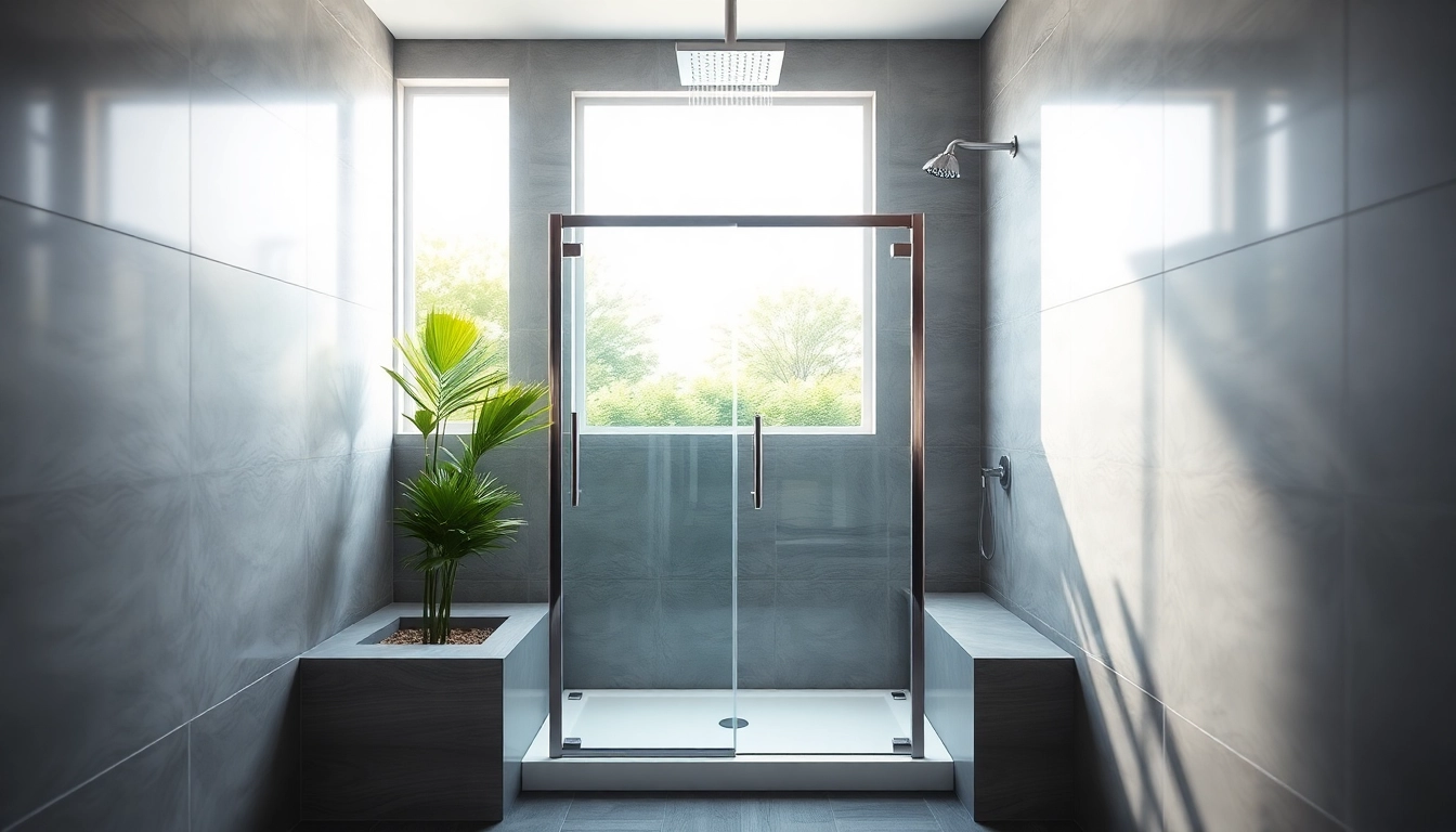 Showcase sleek shower screens for walk in showers enhancing a modern bathroom design.