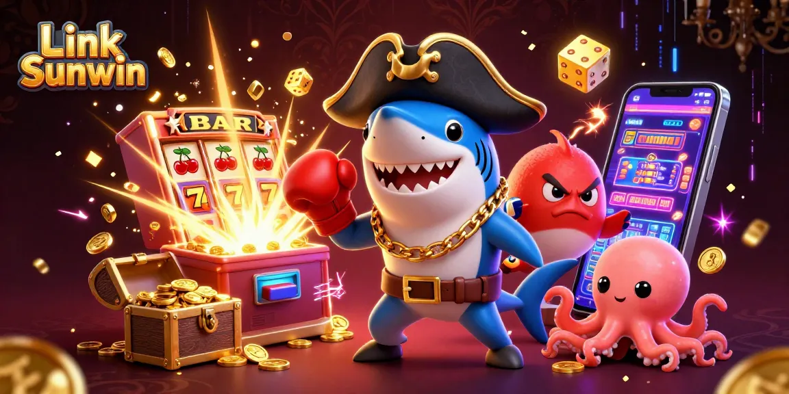 Catch thrilling wins with Link Sunwin, featuring vibrant characters and dynamic casino action.