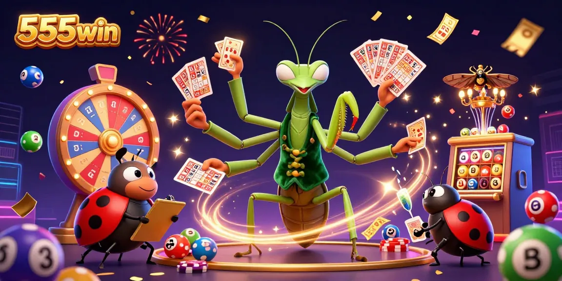 Experience exciting games at 555win with vibrant lottery balls and dynamic gambling elements.